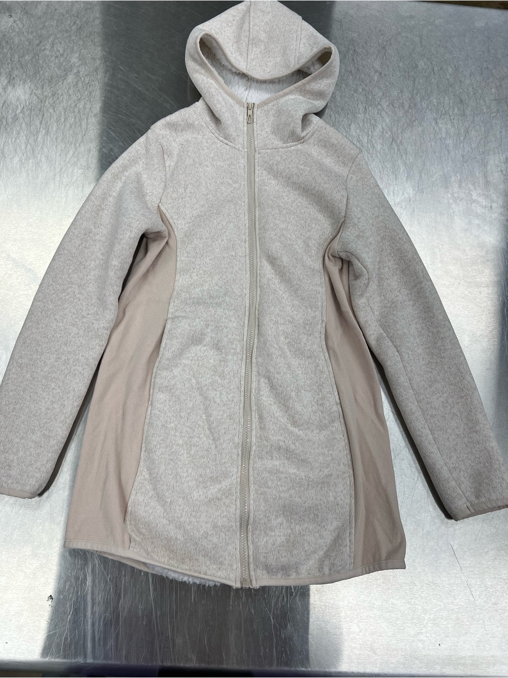 Mono B Light Taupe Hooded Puffer Jacket Women’s S